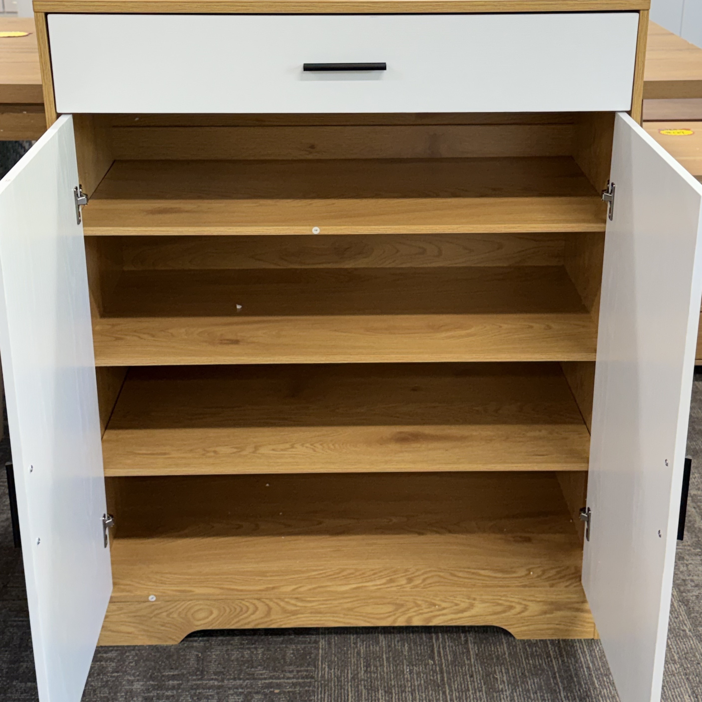 Natural & White 4-Tier Shoe Storage Cabinet – view 3