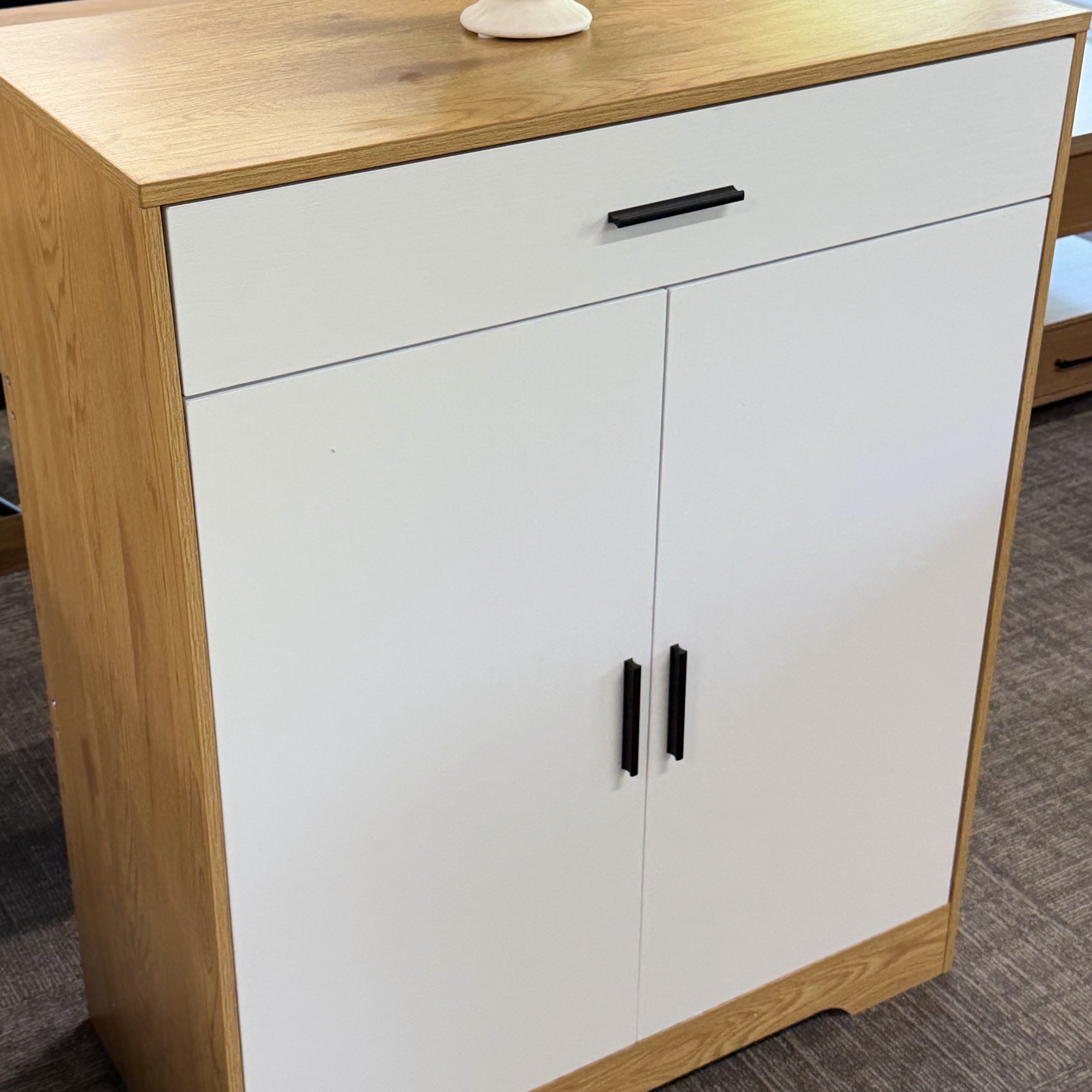 Natural & White 4-Tier Shoe Storage Cabinet – view 4
