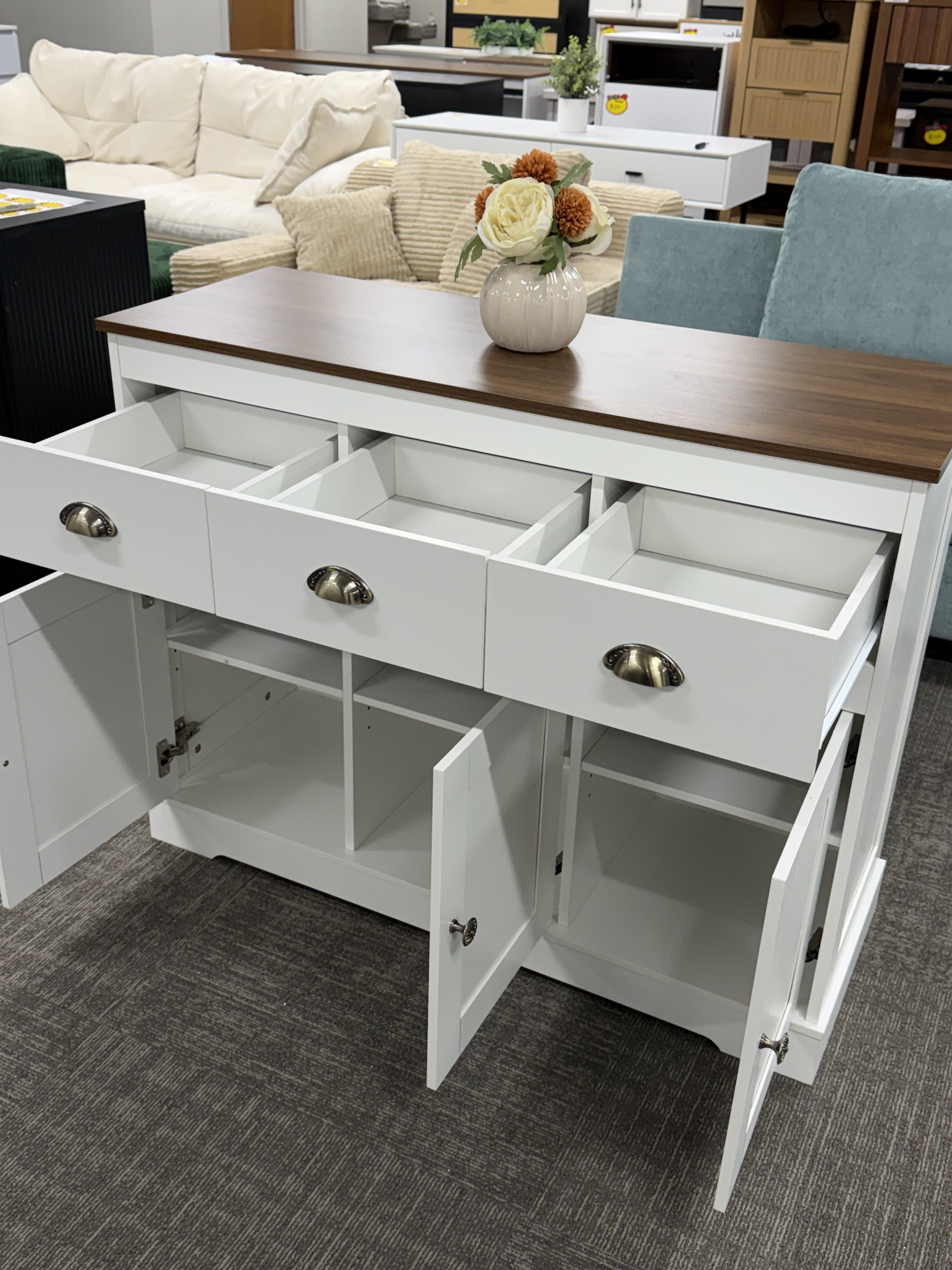 42-Inch White Buffet Cabinet – view 4